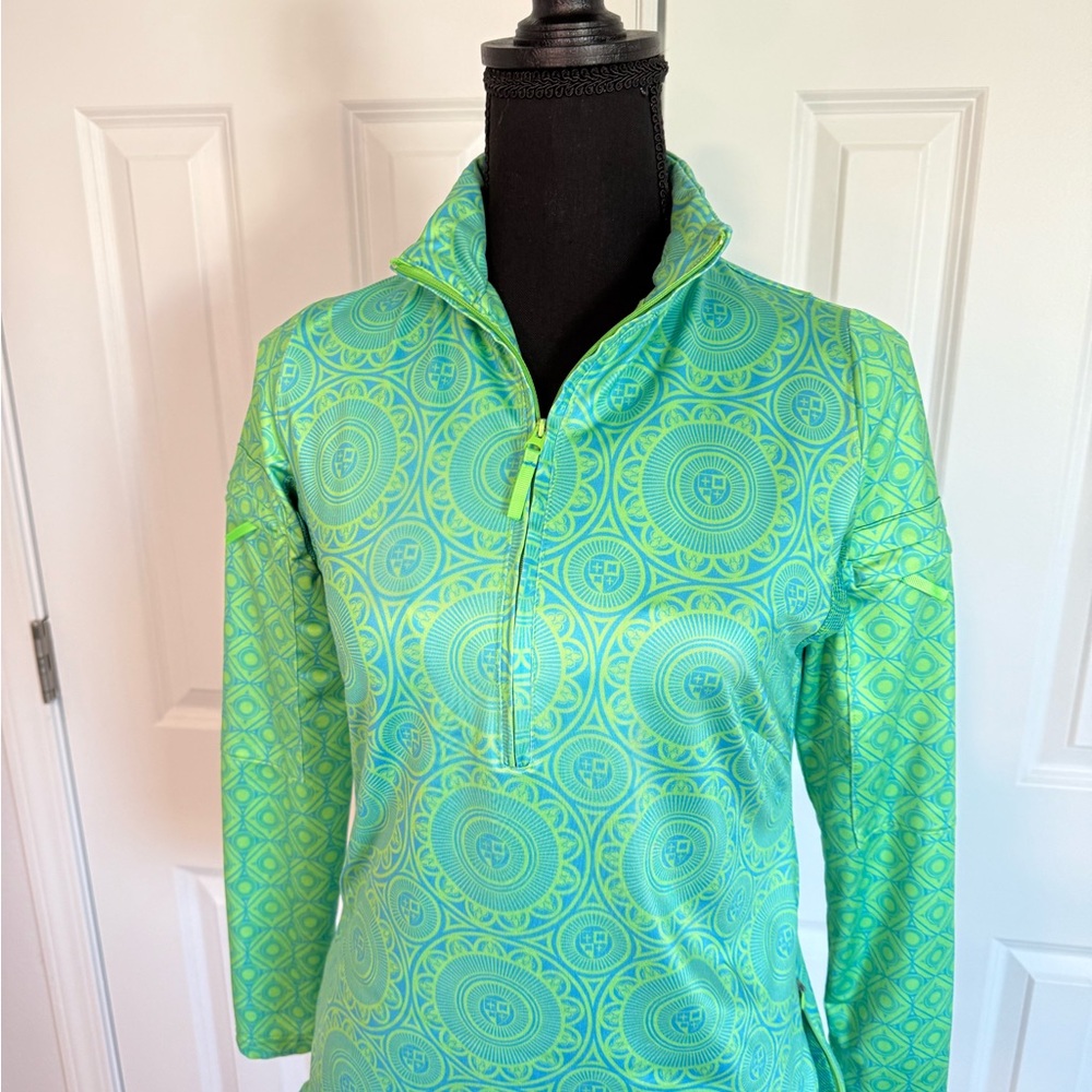 Vibrant Green Patterned Pullover - image 3